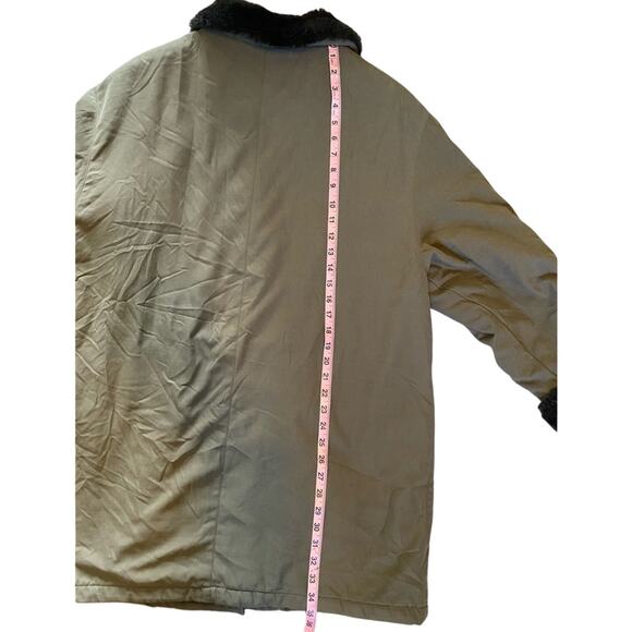 Forecaster of Boston Unisex Medium Olive Army Green Winter Parka Jacket Faux Fur - Picture 6 of 7